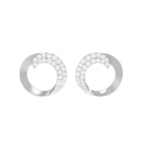 Certified Natural Diamond Circle Earrings with Screw Back