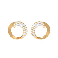 Certified Natural Diamond Circle Earrings with Screw Back