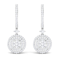 Certified Moissanite Drop Hoop Earrings for Women