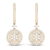 Certified Moissanite Drop Hoop Earrings for Women