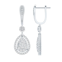 Certified Moissanite Bridal Drop Earrings For Wedding