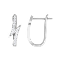 Natural Diamond Lightning Bolt Earrings with Latch Back