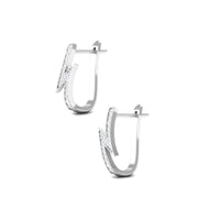 Natural Diamond Lightning Bolt Earrings with Latch Back
