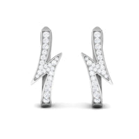 Natural Diamond Lightning Bolt Earrings with Latch Back