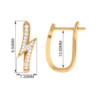 Natural Diamond Lightning Bolt Earrings with Latch Back
