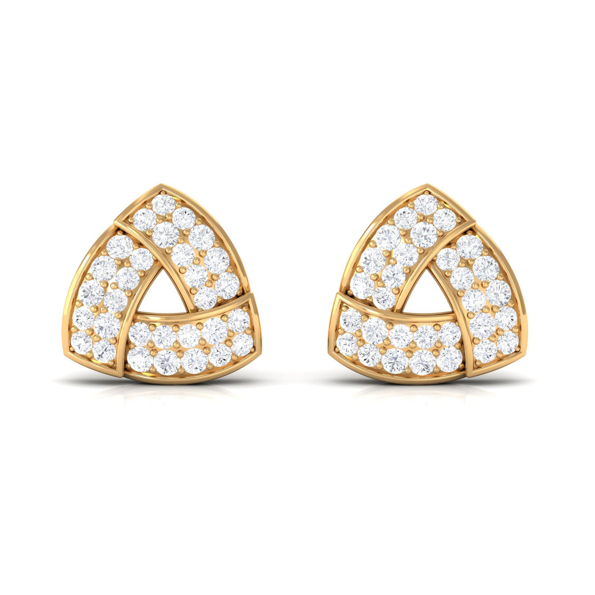 Minimal Diamond Triangle Earrings with Screw Back