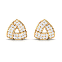 Minimal Diamond Triangle Earrings with Screw Back