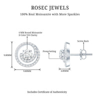 Certified Moissanite Swirl Earrings with Screw Back
