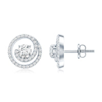 Certified Moissanite Swirl Earrings with Screw Back