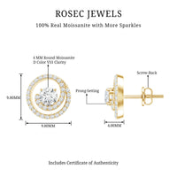 Certified Moissanite Swirl Earrings with Screw Back