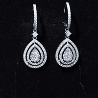 Certified Moissanite Teardrop Hoop Earrings for Women
