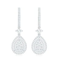Certified Moissanite Teardrop Hoop Earrings for Women