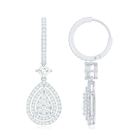 Certified Moissanite Teardrop Hoop Earrings for Women