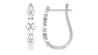 Certified Natural Diamond J Hoop Earrings