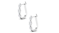 Certified Natural Diamond J Hoop Earrings