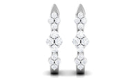 Certified Natural Diamond J Hoop Earrings