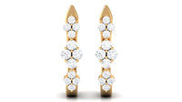 Certified Natural Diamond J Hoop Earrings