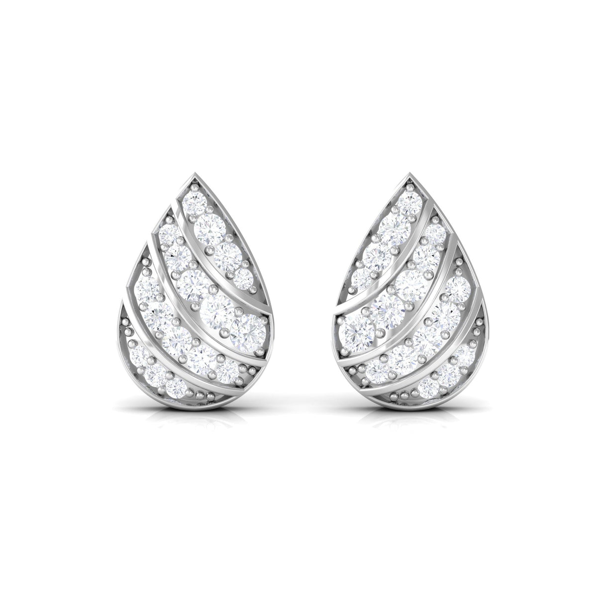 Certified Diamond Teardrop Stud Earrings For Her