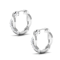 Natural Diamond Hoop Earrings in Infinity Style