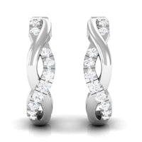 Natural Diamond Hoop Earrings in Infinity Style