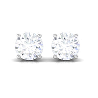 Prong Set Round Diamond Solitaire Stud Earrings