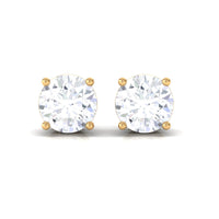 Prong Set Round Diamond Solitaire Stud Earrings