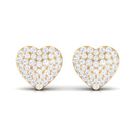 Natural Diamond Heart Earrings with Screw Back