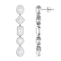Certified Moissanite Dangle Earrings for Wedding