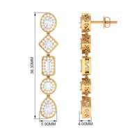 Certified Moissanite Dangle Earrings for Wedding