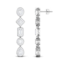 Certified Moissanite Dangle Earrings for Wedding