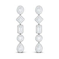 Certified Moissanite Dangle Earrings for Wedding