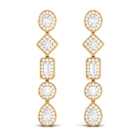 Certified Moissanite Dangle Earrings for Wedding