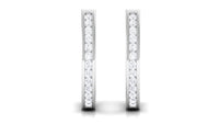Diamond Hinged Hoop Earrings in Channel Setting