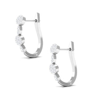 Natural Diamond Classic U Hoop Earrings