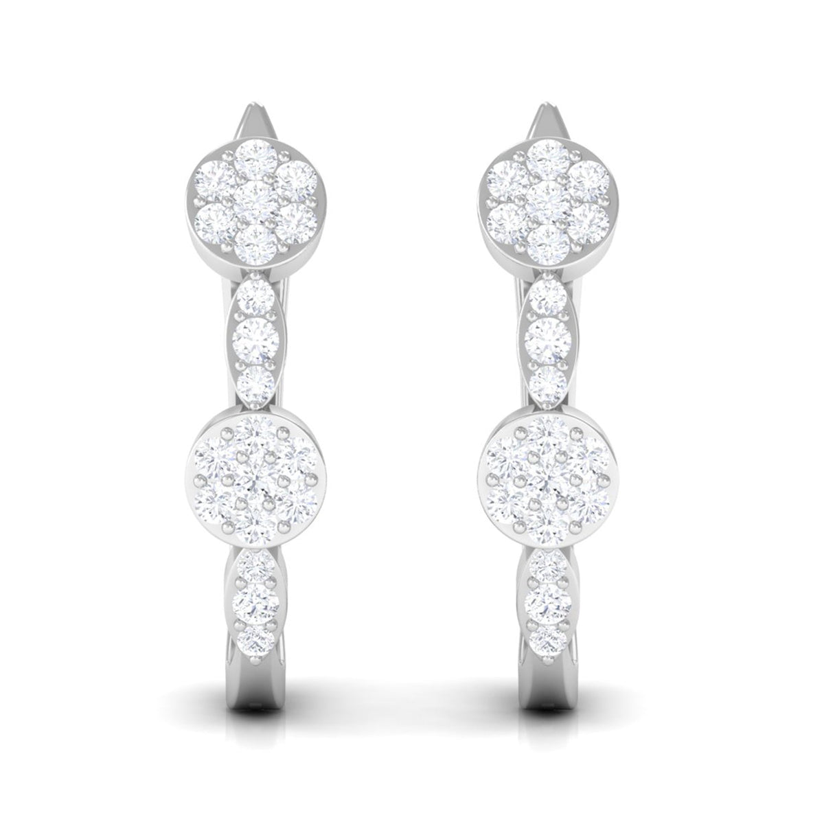 Natural Diamond Classic U Hoop Earrings