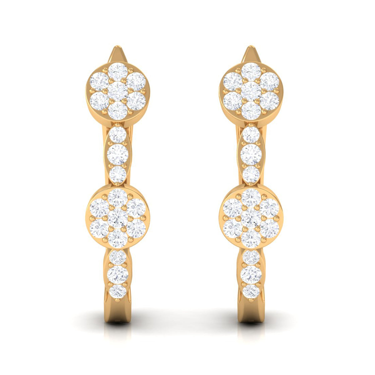 Natural Diamond Classic U Hoop Earrings