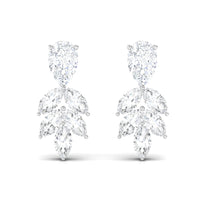 Real Pear and Marquise Shape Diamond Stud Earrings