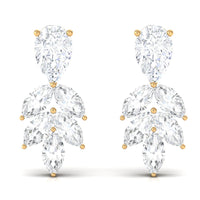 Real Pear and Marquise Shape Diamond Stud Earrings