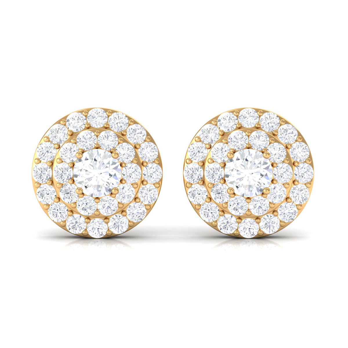 Natural Diamond Cluster Earrings with Certificate