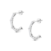 Rosec Jewels 1/2 CT pave set diamond half hoop earrings showcasing sparkling diamonds and sleek gold design.