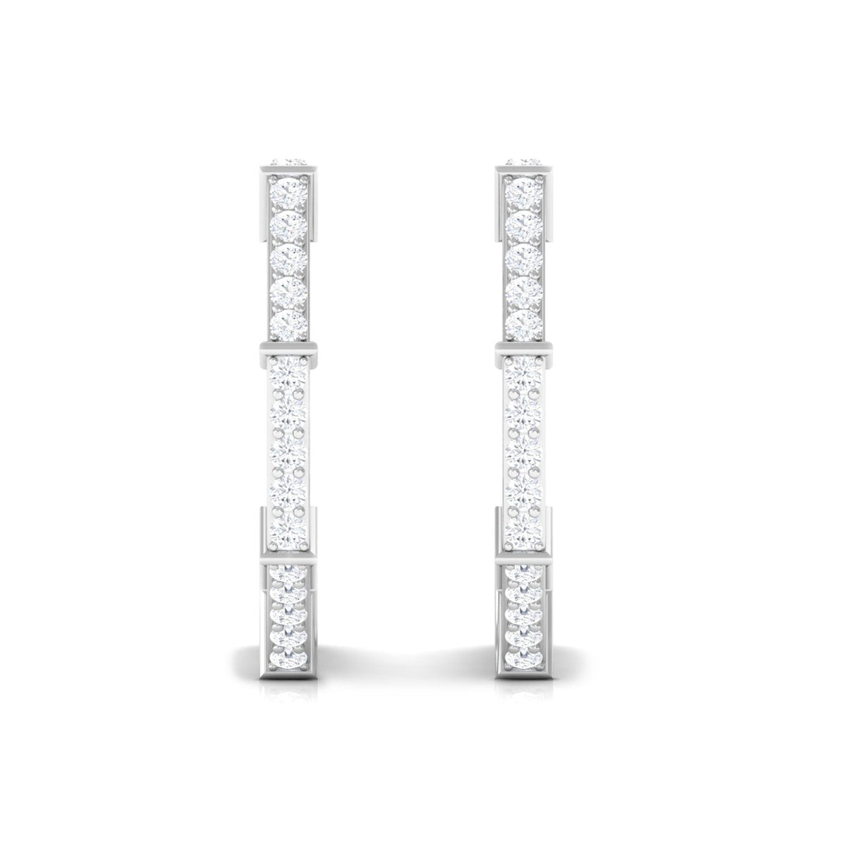 Rosec Jewels 1/2 CT pave set diamond half hoop earrings with sparkling diamonds and sleek gold finish.