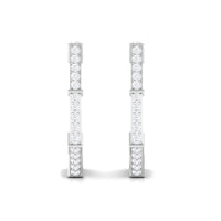 Rosec Jewels 1/2 CT pave set diamond half hoop earrings with sparkling diamonds and sleek gold finish.