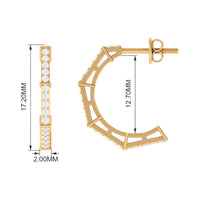 Rosec Jewels 1/2 CT pave set diamond half hoop earrings, showcasing sparkling diamonds and sleek hoop design.