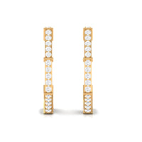 Rosec Jewels 1/2 CT pave set diamond half hoop earrings with sparkling diamonds and sleek gold finish.