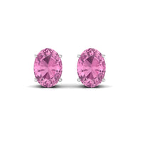 2 CT Oval Cut Pink Tourmaline Solitaire Stud Earrings