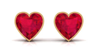 4 Carat Heart Shape Lab Grown Ruby Stud Earrings for Women