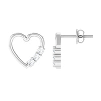 Diamond Heart Shape Stud Earring for Women
