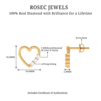 Diamond Heart Shape Stud Earring for Women