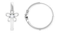Diamond Flower Huggie Earrings for Women