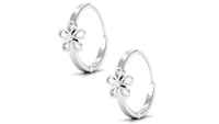 Diamond Flower Huggie Earrings for Women